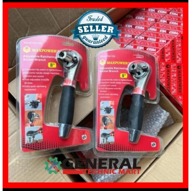 Kunci gagang sok ratchet 8inch shock socket maxpower japan