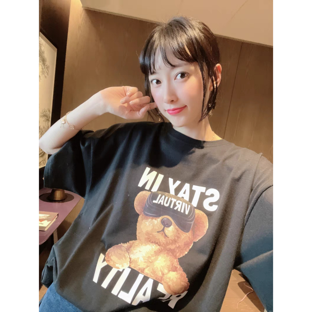 T Shirt Bear Kaos Oversize Kaos Wanita Korean Style Ootd Fashion Street Style