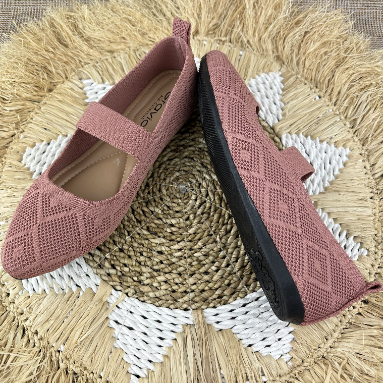 Sepatu Flat Wanita Slip On Bahan Rajut Import  DO-44 GRAVICI