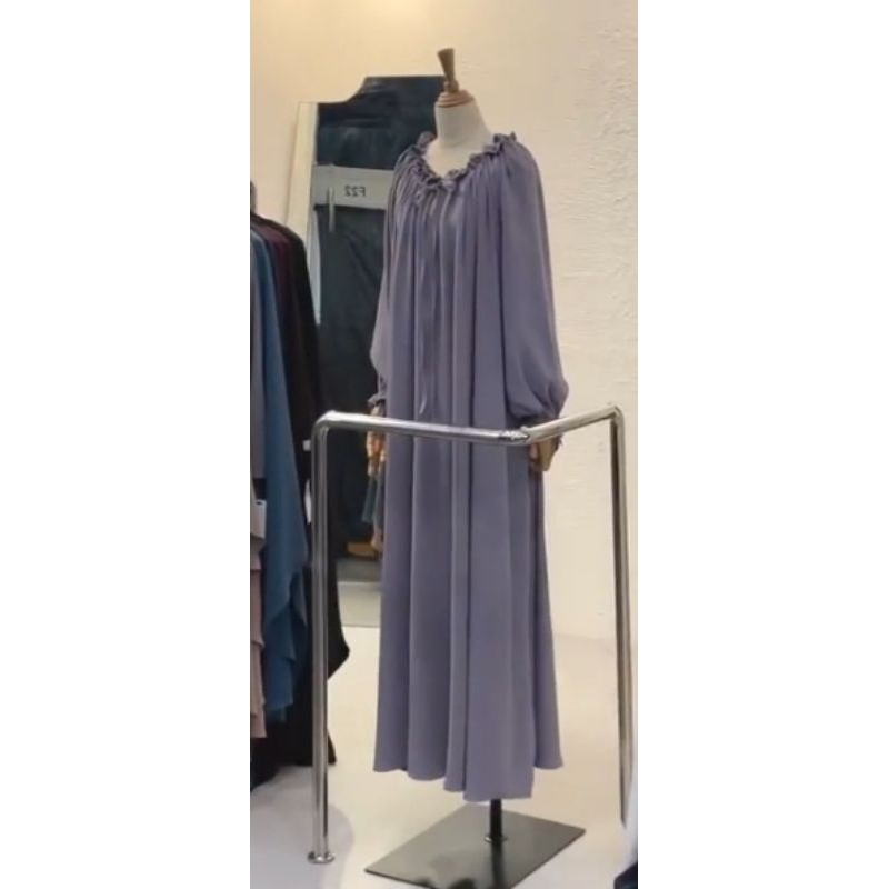 Elmadina Abaya-The Dress Polos Silver Lilac_preloved