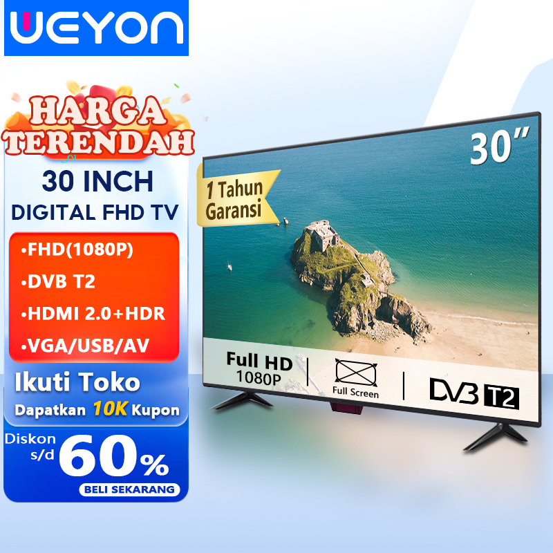 Weyon Digital TV LED 30 Inch Komputer Monitor FHD AV HDMI