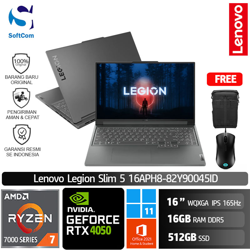 Lenovo Legion Slim 5 45ID R7 7840HS/16GB/512GB/RTX4050/16" 165Hz/W11