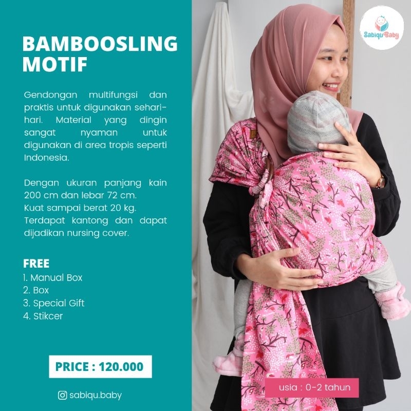 Bamboosling CuddleMe, Ringsling CuddleMe, Gendongan Samping, Gendongan Kain