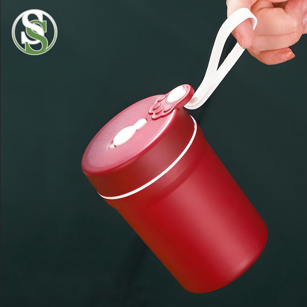 Mangkok Sup Free Sendok Cangkir sup 330ml Anti Tumpah Portable BPA FREE Cangkir Sup Mangkok Sup Anti Tumpah Portable Sop Cup Free Sendok