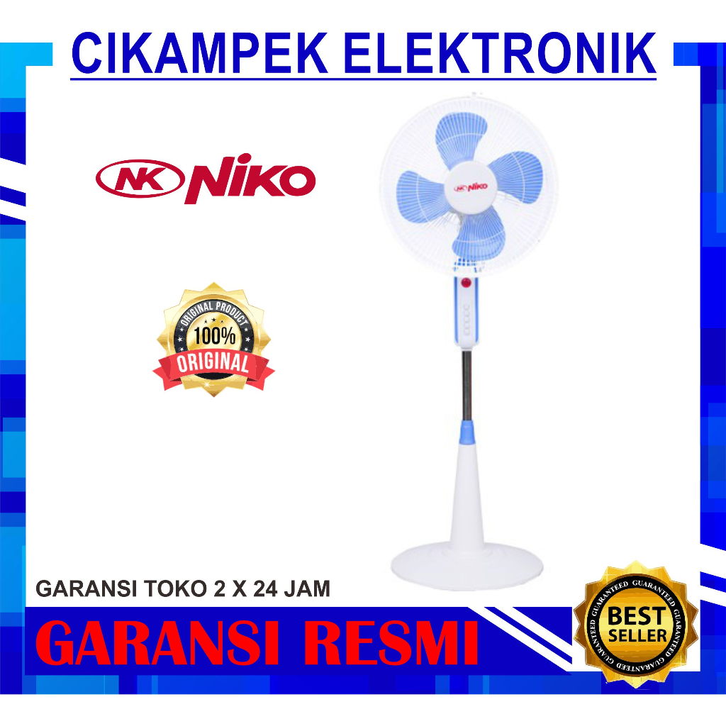 Kipas Angin Niko 16NLR Stand Fan 16 Inch Kaki Bulat NK-16NLR