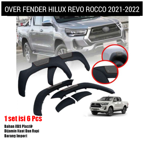 Over fender Hilux Rocco 2021 import polos abu