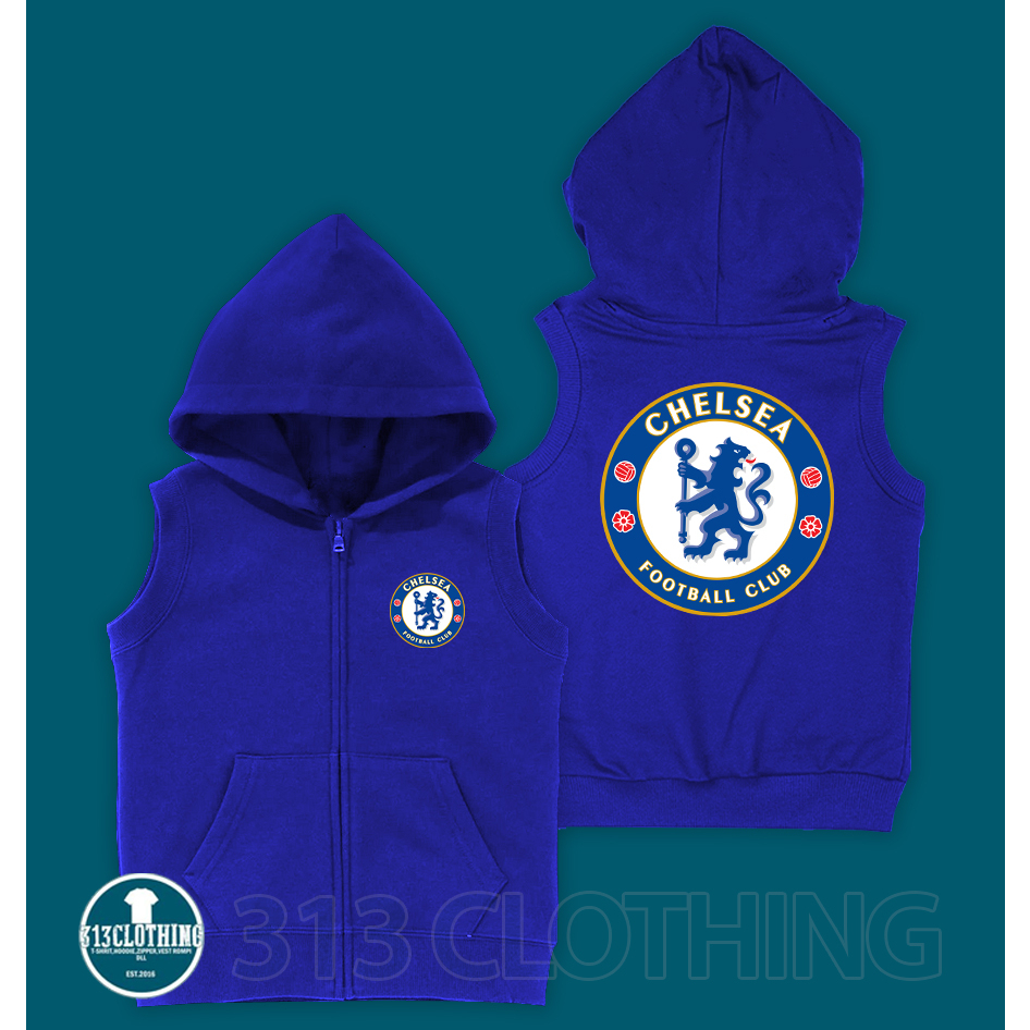 Jaket Rompi Anak Chelsea FC Vest Zipper Anak Chlesea
