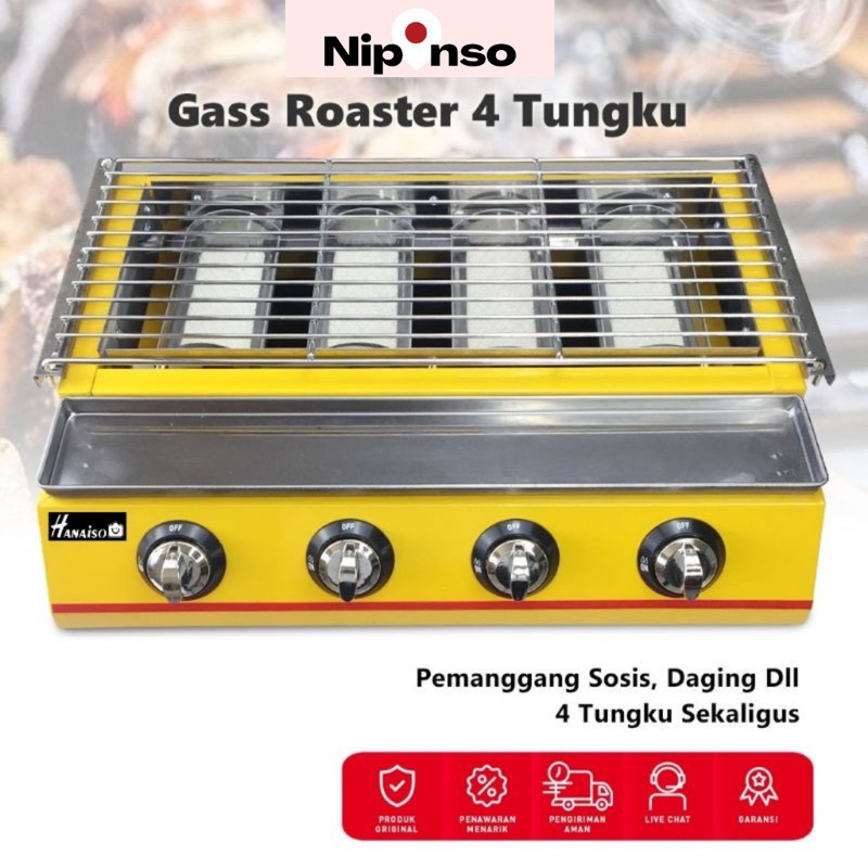 Medan Promo Pemanggang Panggangan Gas Roaster 4 3 2 Tungku   Sosis Sate Ayam Ikan Jagung Bakar Bakar