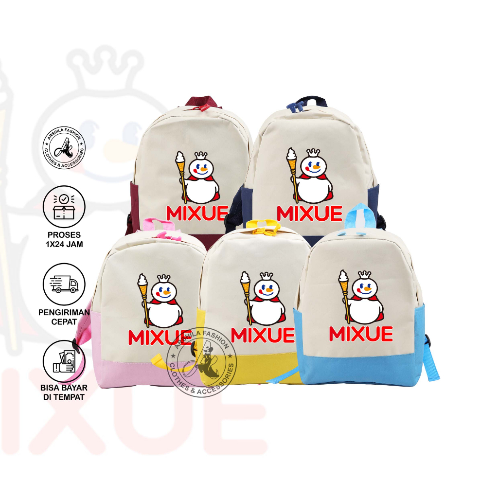 Tas Anak Laki-laki dan Perempuan Ransel Motif Mixue TK Dan SD TASMIX03