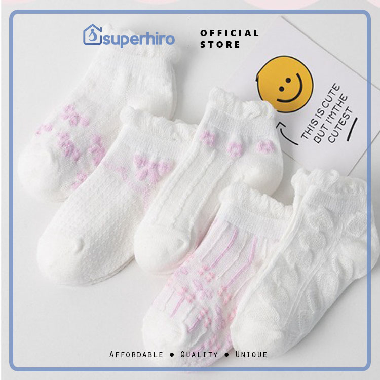 Kaos Kaki Bayi / Baby Socks 2 - 6 Year Flower Lace Pure White 3D