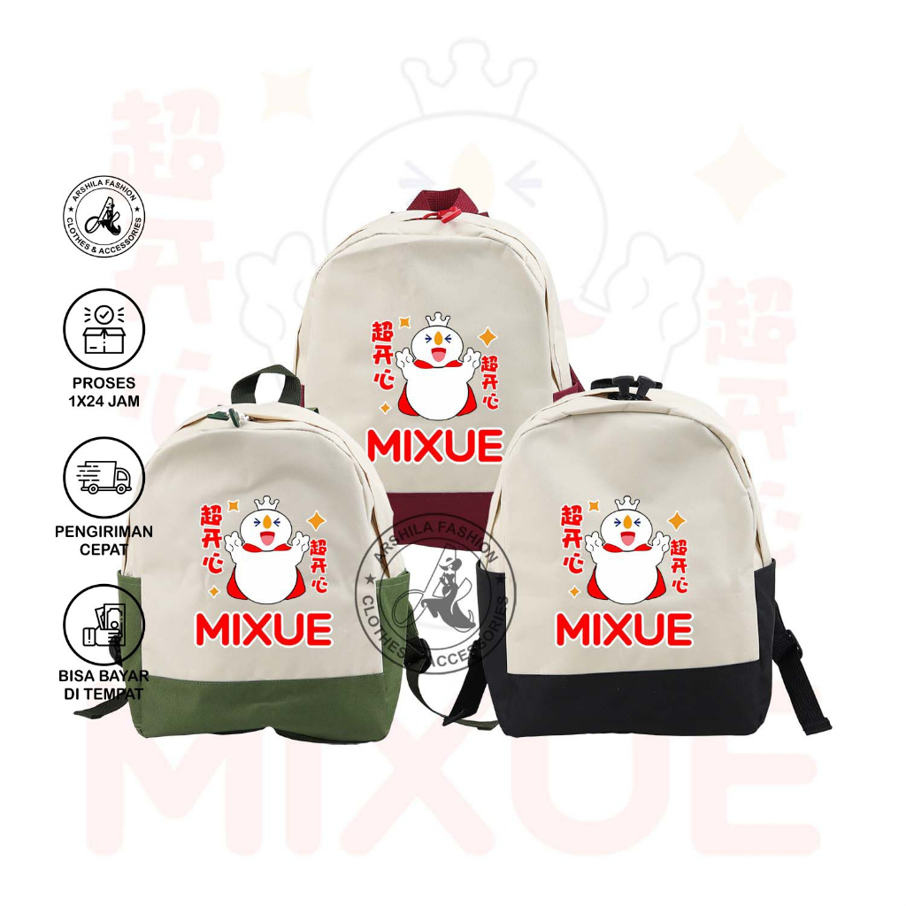 Tas Anak Laki-laki dan Perempuan Ransel Motif Mixue TK Dan SD TASMIX05