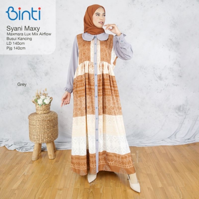 Dress Big Size LD 140 XXXL Syani Zidny Maxi Ori Binti Juli Gamis Terbaru Murah Syari Maxy Super Jumb