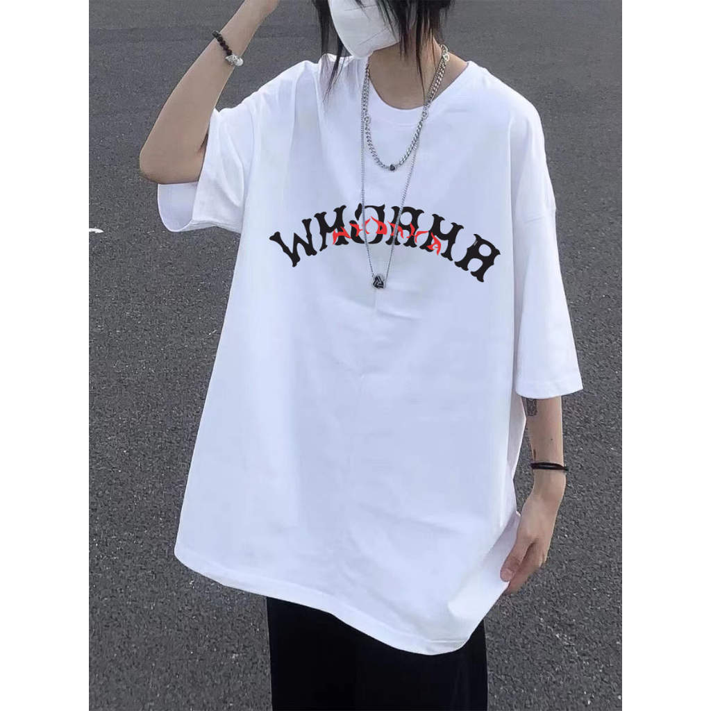 XIAOZHAINV Korean Style Kaos Atasan Wanita Letters Pattern Lengan Pendek A0704