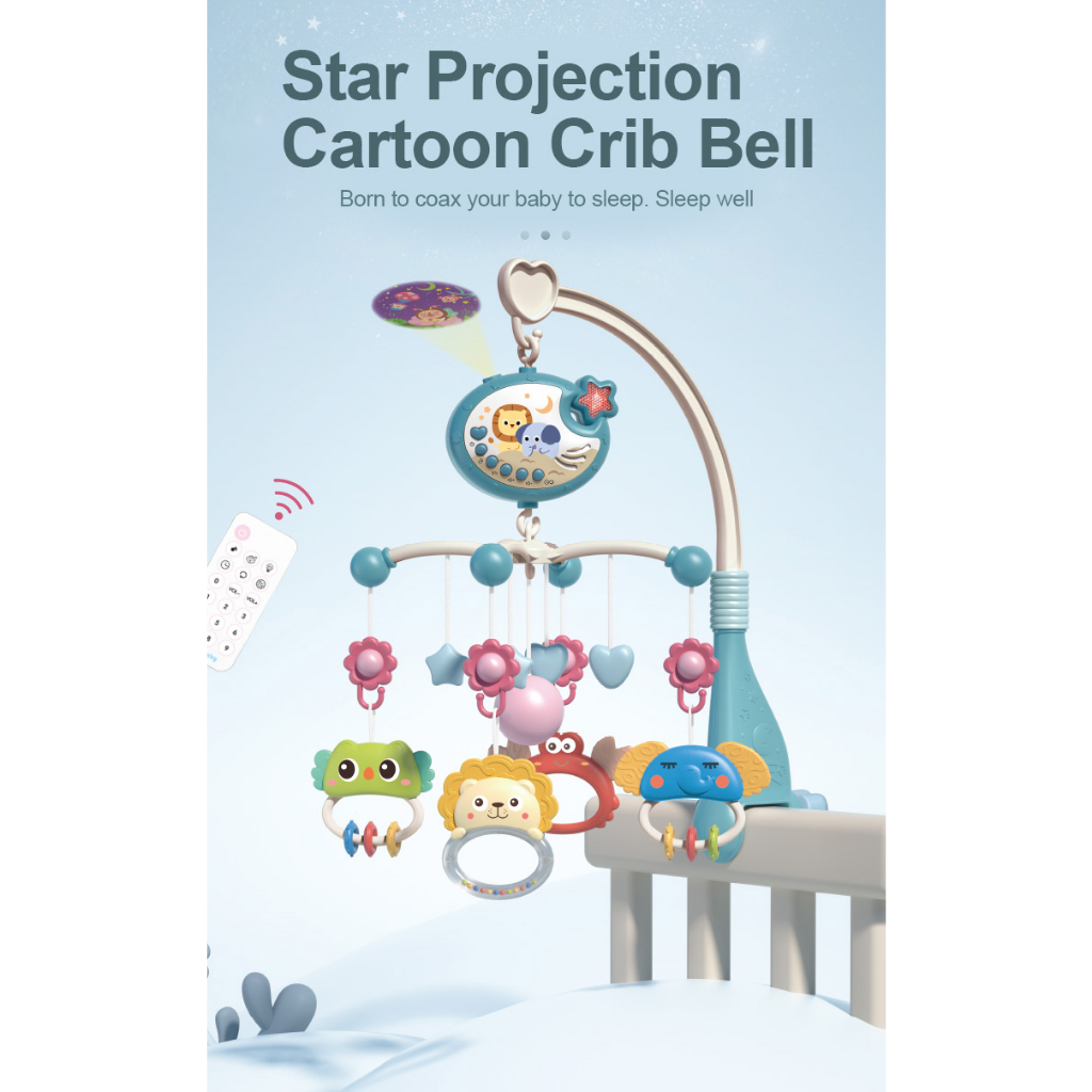 Crib Bell Toys Remote Control Rattle Bayi Mainan Kerincingan Bayi Mainan Bayi Gantung Putar Mainan Bayi Newborn Mainan Newborn