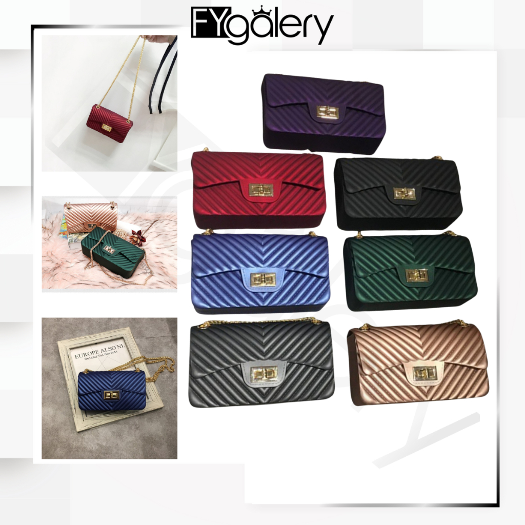 FYGALERY FYG1093 Kecil Tas jelly import Tas Jelly Frosted Tas Wanita Tas Selempang Murah