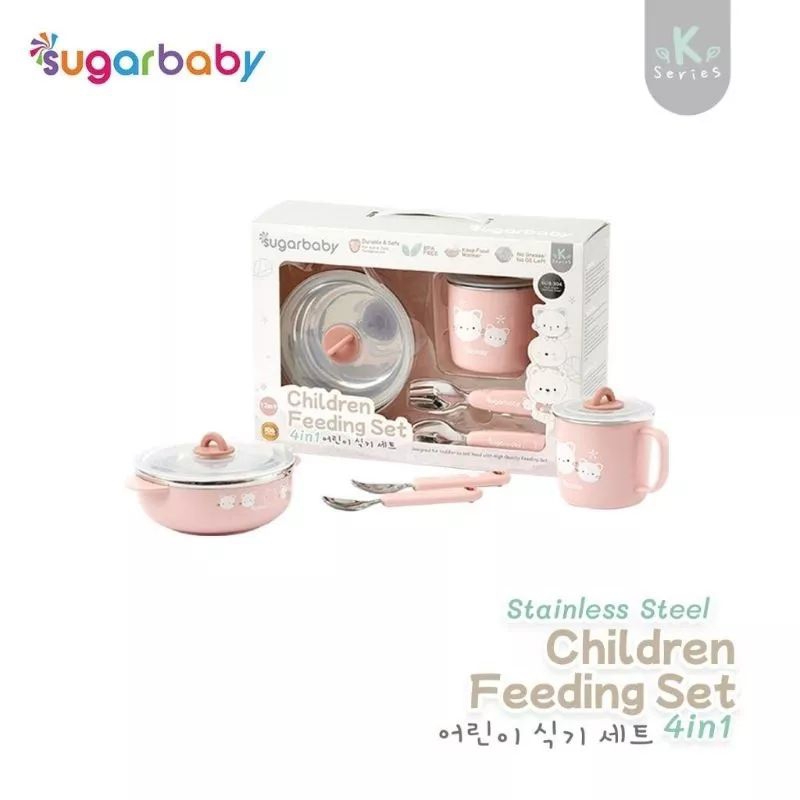 Sugar Baby Stainless Steel Children Feeding Set 4in1 Set alat makan untuk bayi