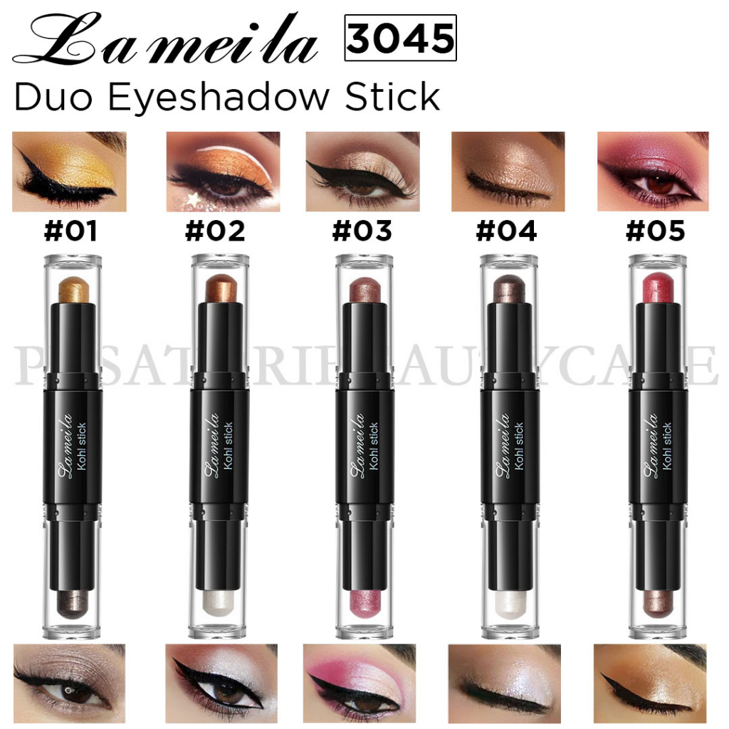 Lameila3045 Eye Shadow Stick Duo  2 Warna Waterproof