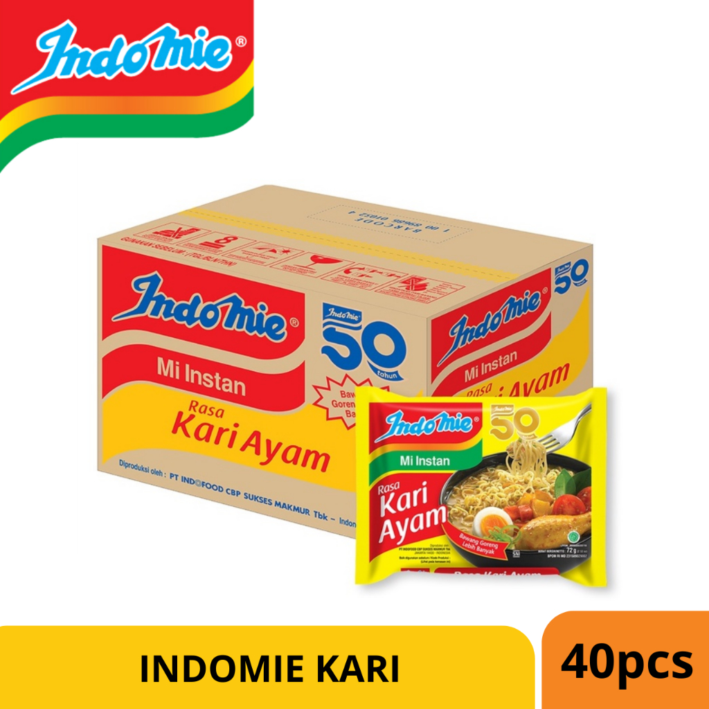 

Indomie Kari Ayam 1 Dus isi 40 pcs/ Mie instant Indomie