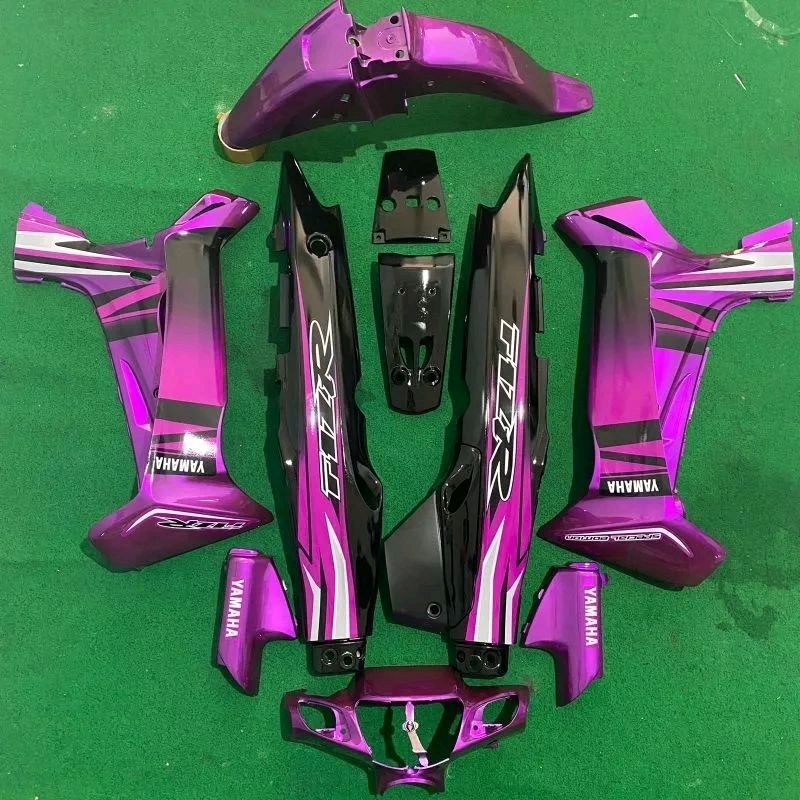 cover body motor Yamaha fizr custom warna ungu magenta kombinasi hitam