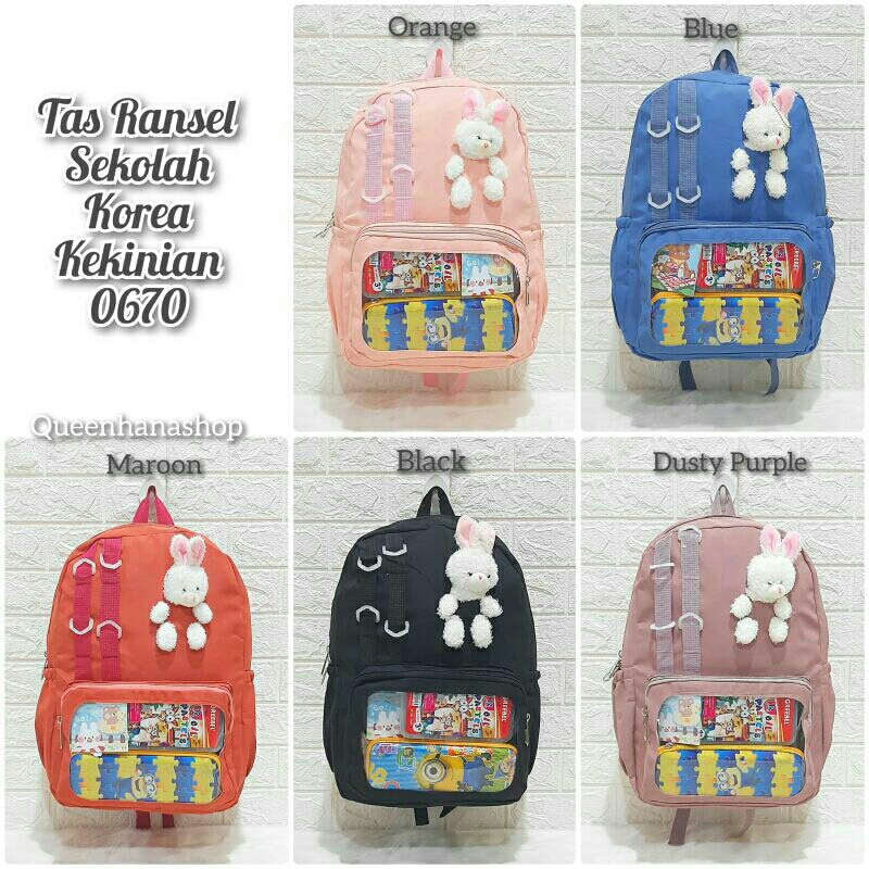 New Tas Ransel Sekolah Korea Remaja Kekinian 0670