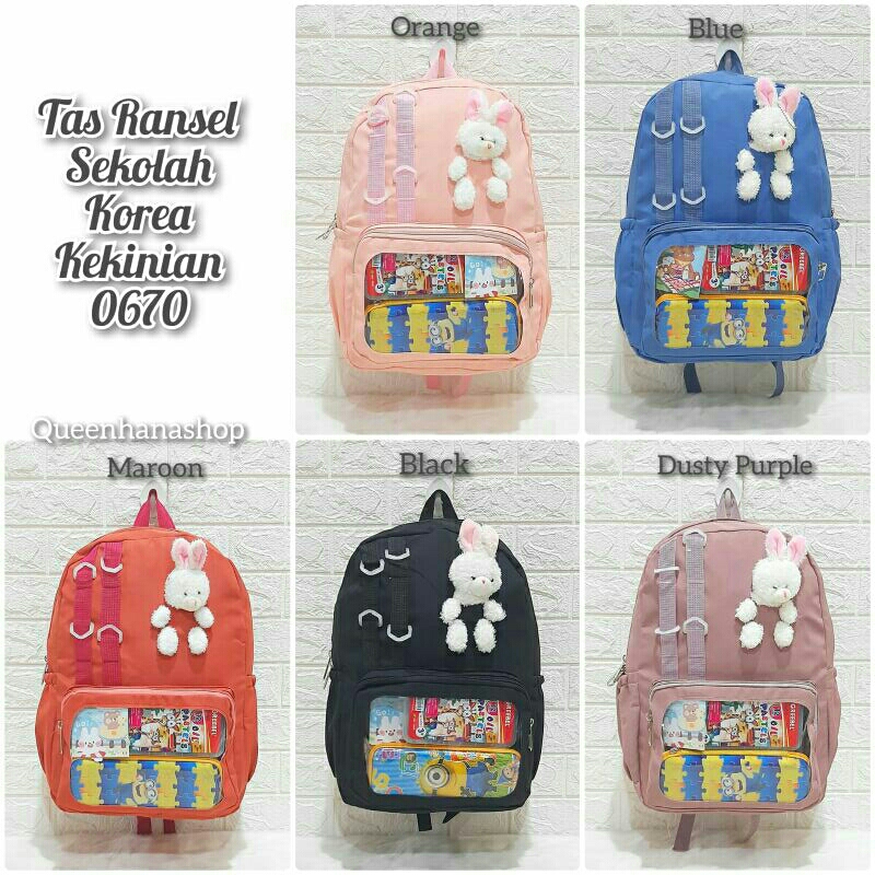 New Tas Ransel Sekolah Korea Remaja Kekinian 0670