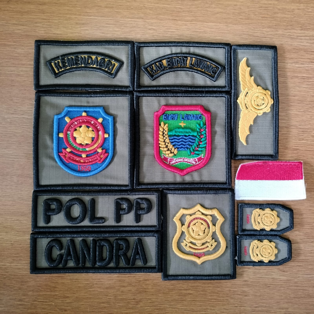 bordir pol pp timbul atribut satpol pp