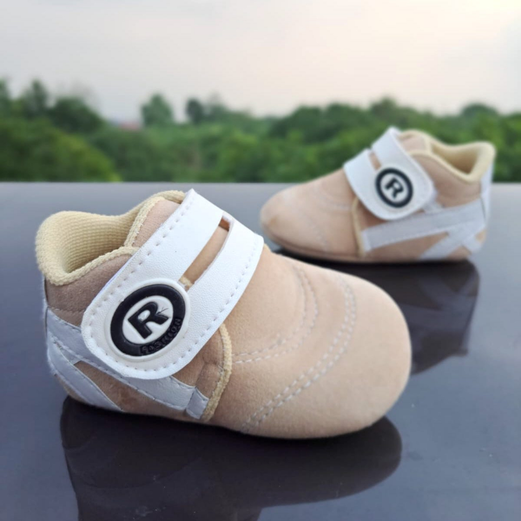 VINANDOZ PRL05 Sepatu anak Bayi Newborn Prewalker Laki Laki Perempuan Bahan Super Lembut Motif Prepet 0-11 bulan