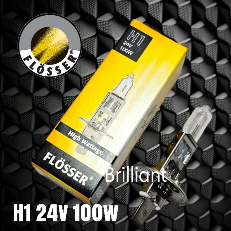 Lampu Mobil Bohlam Halogen - H1 12v 24v - FLOSSER Original