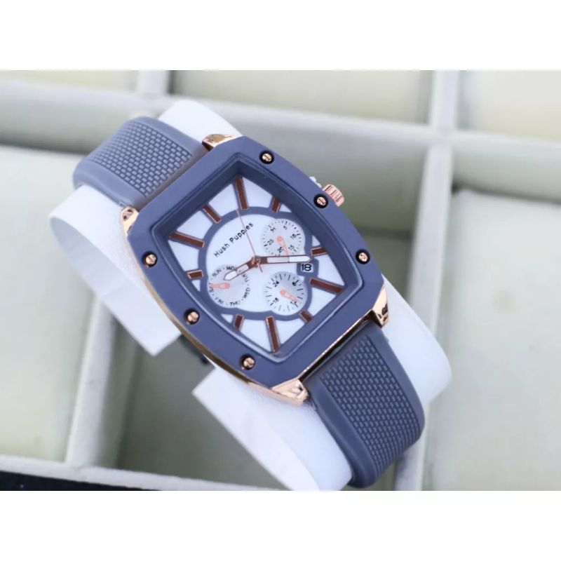 (Cod)Jam Tangan Wanita FSL Oval Crono3 Varisi Tanggal Aktif Strap Karet/Rubber(Dikirim jakarta)