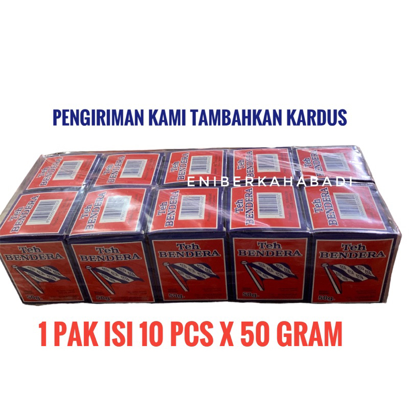 

Teh Bendera Bubuk (Ready Stock) exp 2026 1 Pak isi 10 pcs x 50 gram / Teh Bubuk Bendera Merah