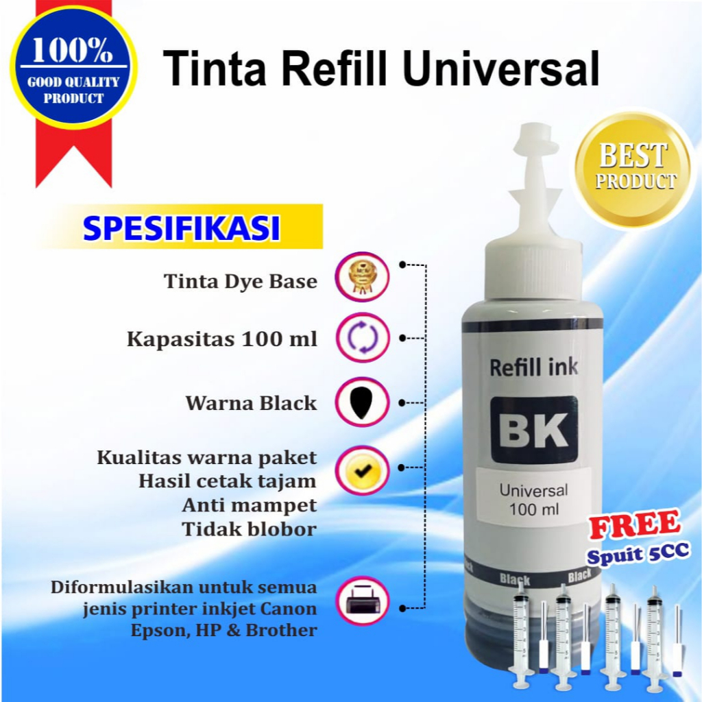 Tinta Refill Canon IP2770 IP2870 MP237 MP258 MP287 E410