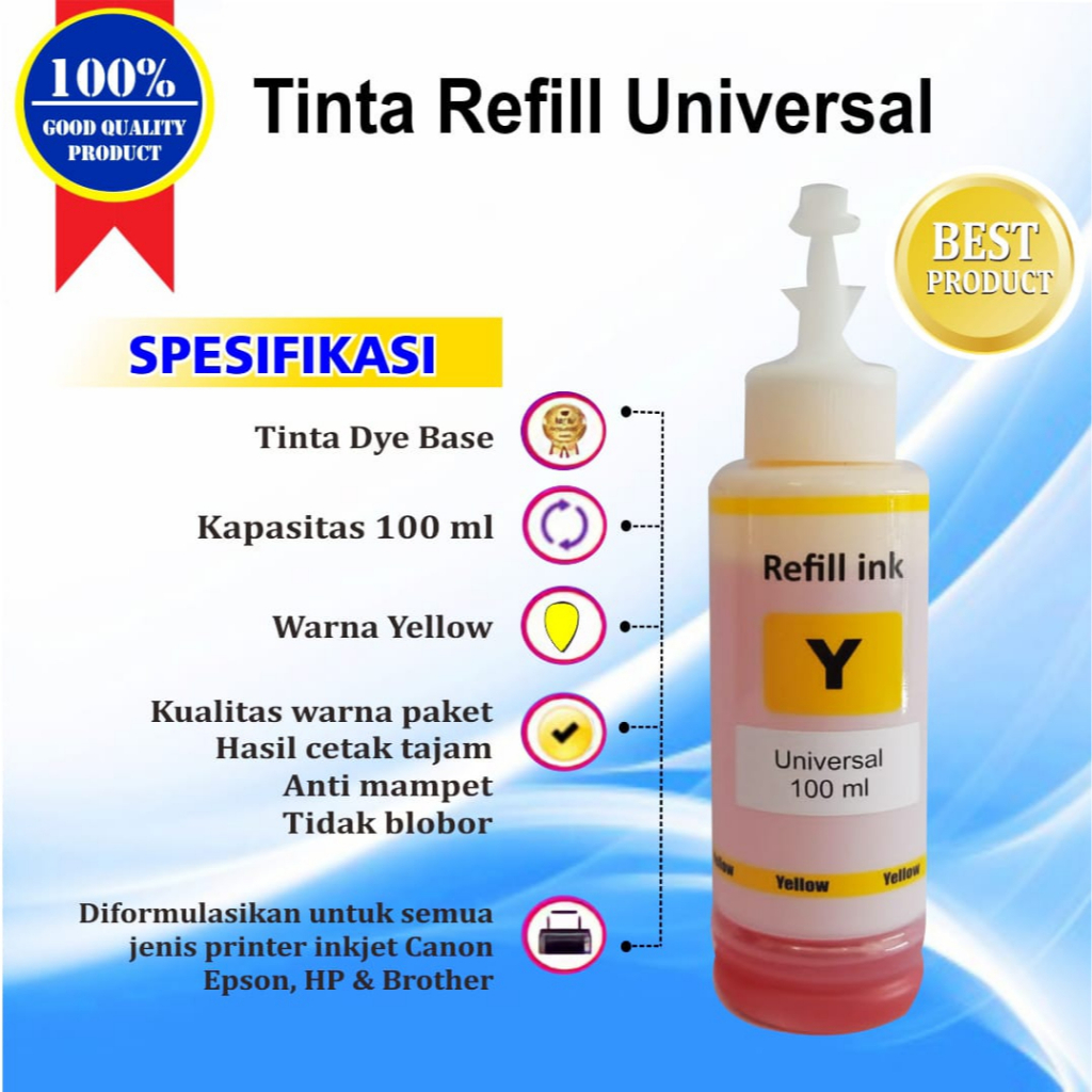 Tinta Refill Canon PG 40 47 740 745 810 CL 41 57 741 746 811 E400 E410 100ml