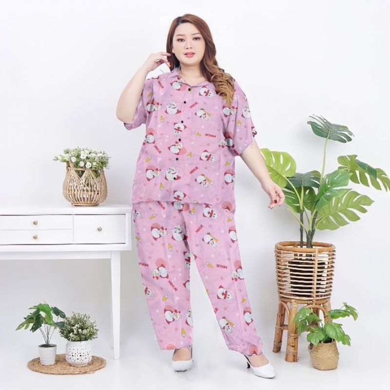 piyama setelan wanita jumbo ld 120 cm/baju setelan jumbo/piyama jumbo