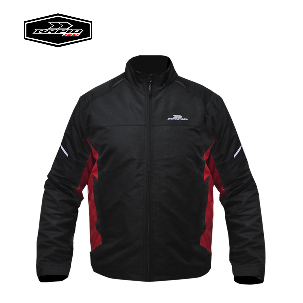 jaket motor  sunmori rapid agressive black red dengan reflextive