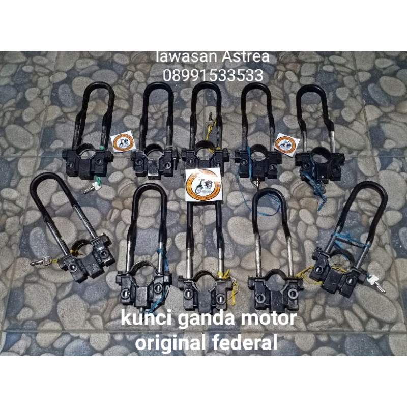 kunci ganda motor/kunci pengaman motor/kunci roda motor original federal