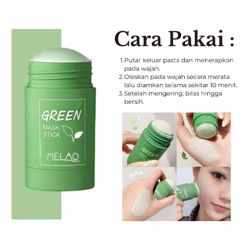 [ORI] Masker Komedo MEIDIAN Green Tea Stick Mask Asli Dari Ekstrak Teh Hijau