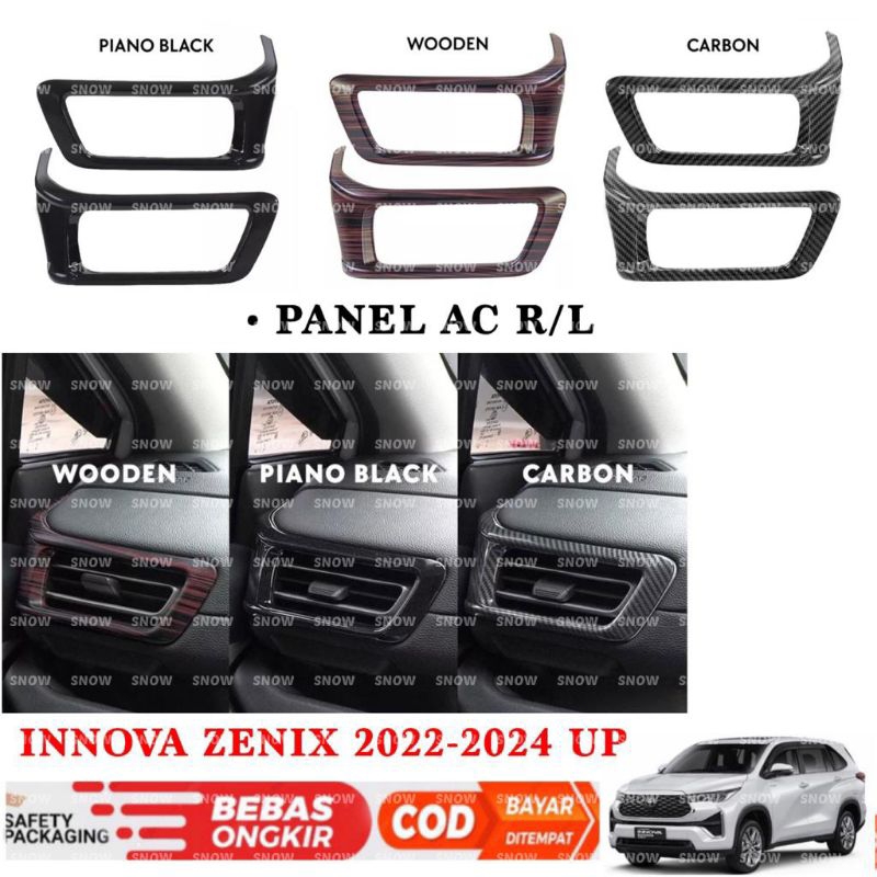 Panel Side Air Vent AC R/L Kanan Kiri Innova Zenix 2022 2023 2024 Hitam Wood Carbon