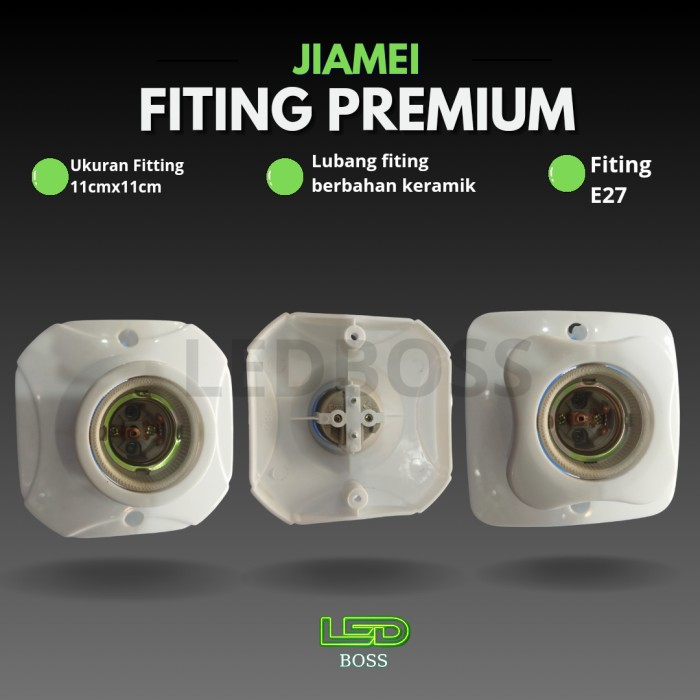 fiting lampu plafon JIAMEI lubang keramik ukuran 11cm JUMBO