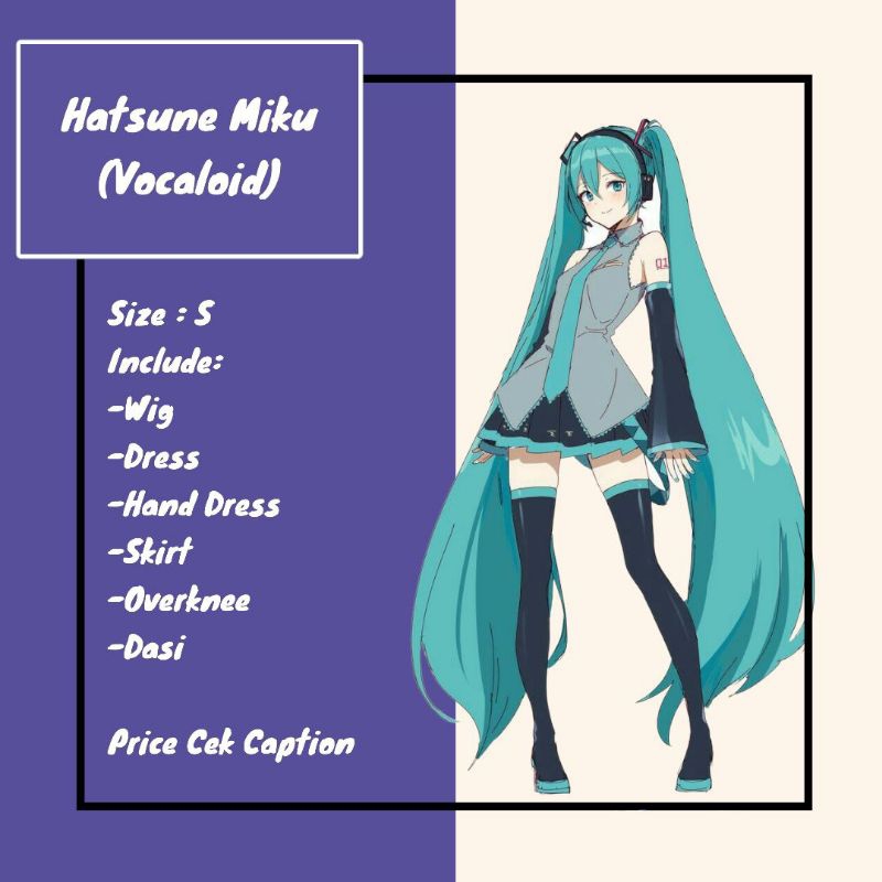 Rental Costum Hatsune Miku (Vocaloid)