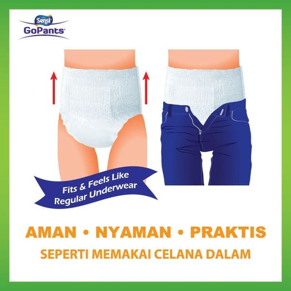 Popok Celana Dewasa Sensi GoPants Adult Diapers S18/M15/L12/XL9