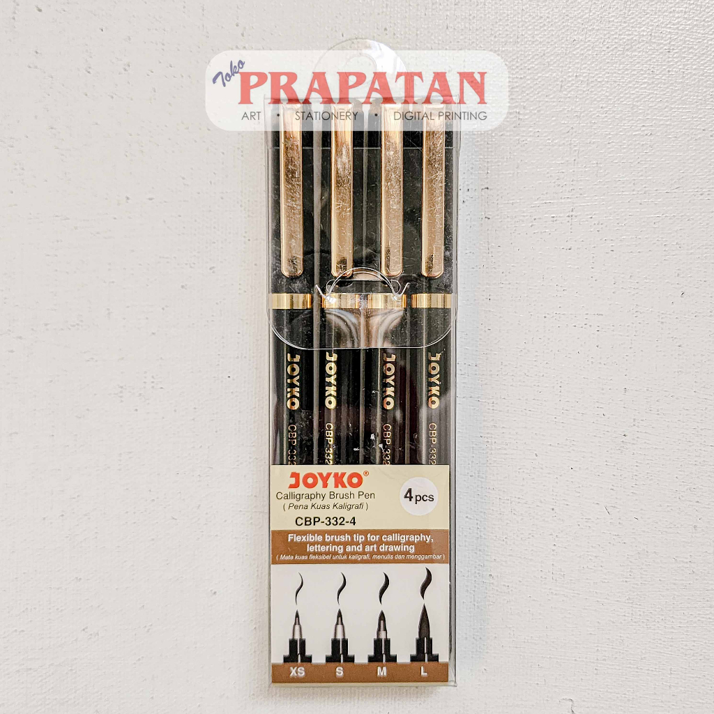 

Joyko CBP-332-4 Calligraphy Brush Pen Set 4 | Pena Kuas Kaligrafi
