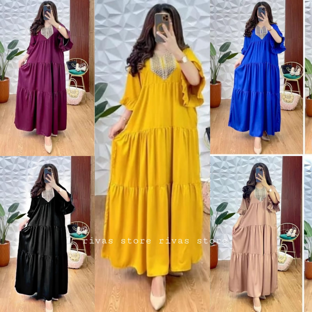 Vianda  dres - Dres semata kaki kekinian - dres panjang - dress rayon premium