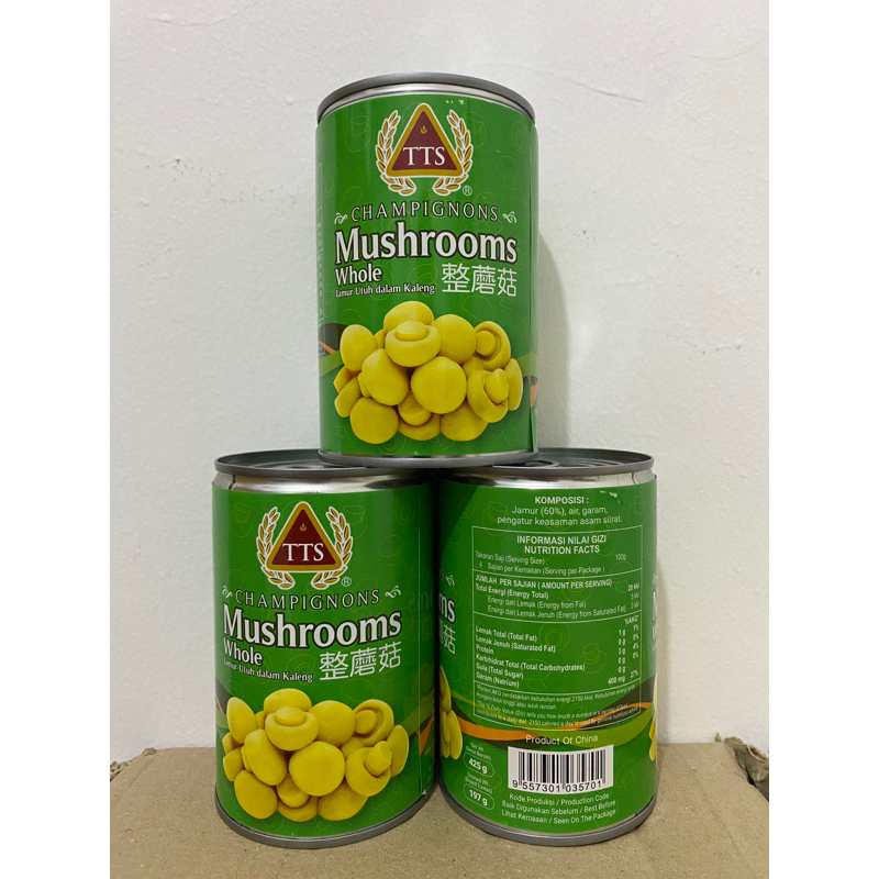 

Jamur Kancing 425gr TTS Campignons Whole Mushroom