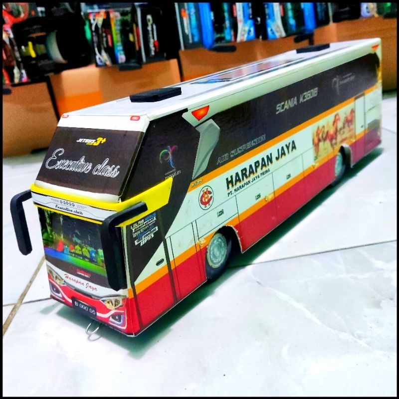 Mainan Miniatur Bus Telolet Basuri Harapan Jaya