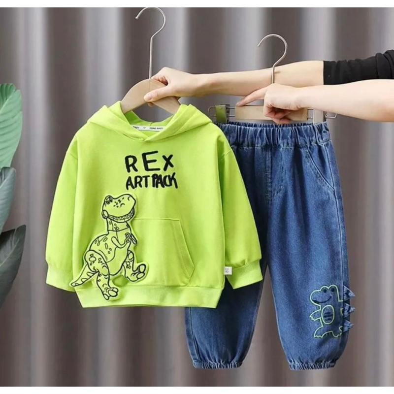 setelan hodie anak dan celana denim panjang anak 1-5 tahun harga grosir