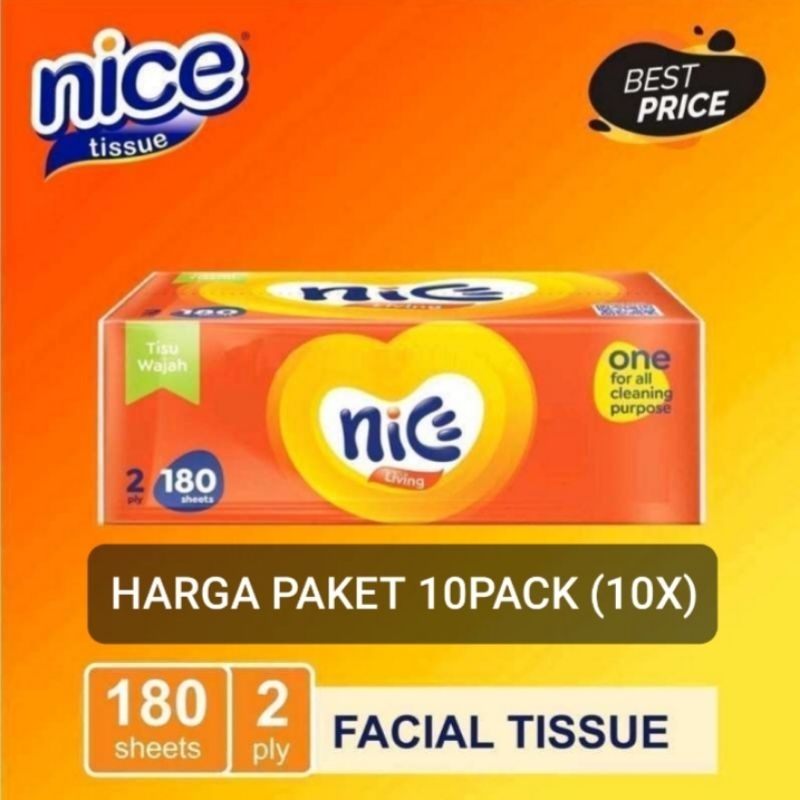 [ PAKET 10 TISSUE ] Tisu nice 180 sheet 2ply Harga PAKET untuk 10 pack (10x)