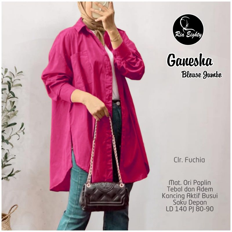 Busana Fashion Hq Wanita Ganesha Blouse Poplin Jumbo Ld 140 Cm By Ria Eighty