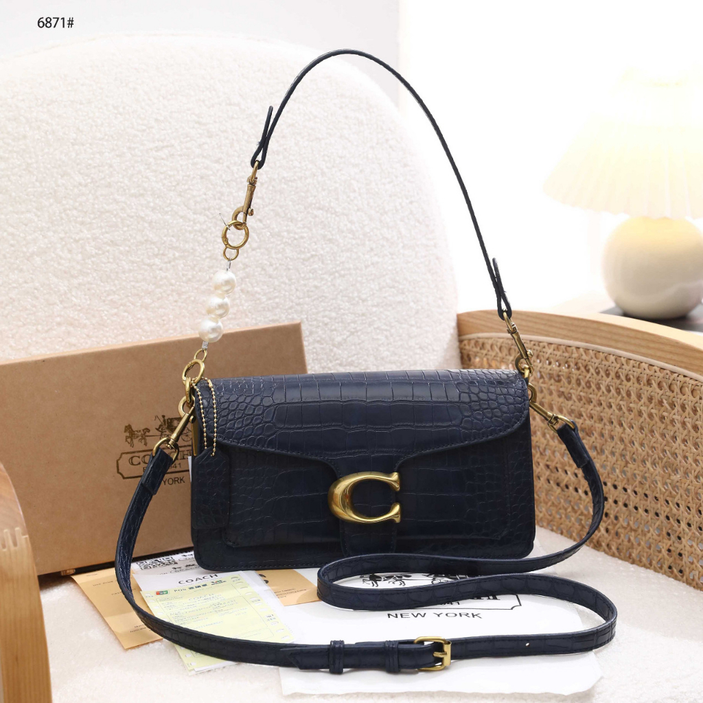 Coa 6871 Croco Shoulder Bag