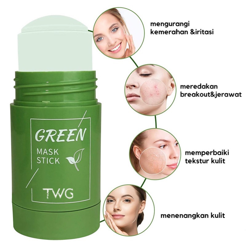 GREEN MASK STICK MASKER STIK GREEN TEA PENGHILANG KOMEDO ORI MEIDIAN