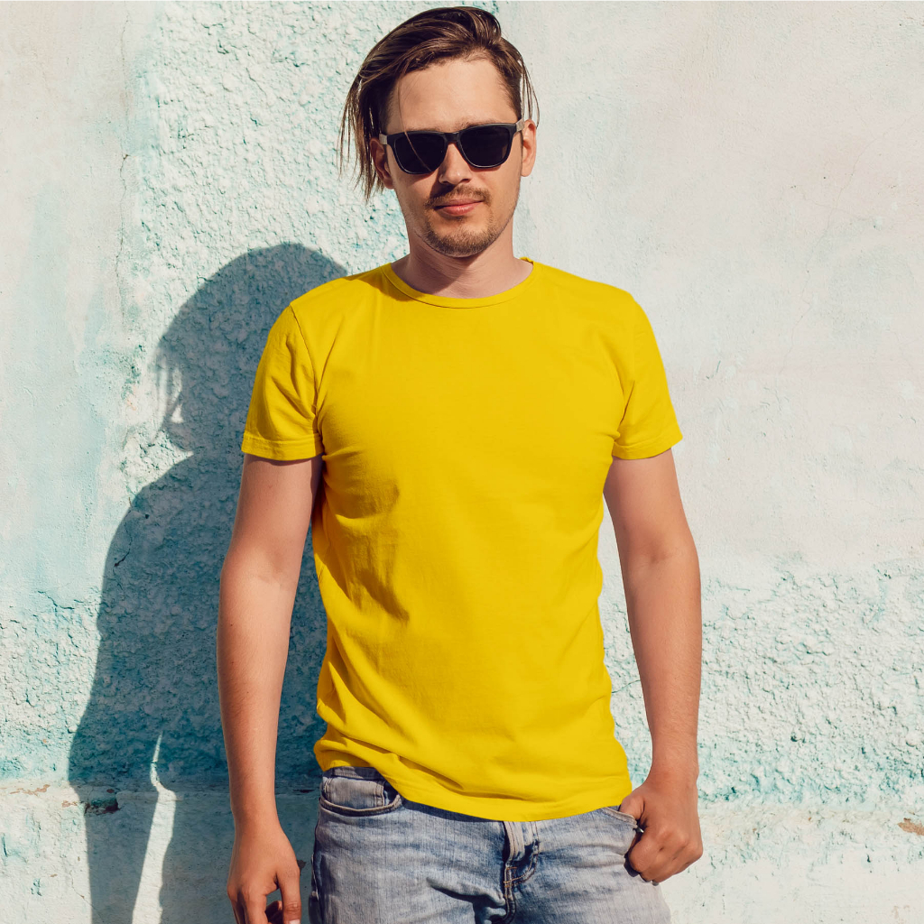 Kaos Polos Kuning Kunyit Cotton Combad 30s - Ready Big Size upto 5XL